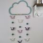 Nursery Mobile Wall Decor Pink,Cream,Mint Butterfly, thumbnail 2 of 12