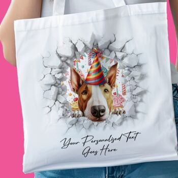 Personalised Bull Terrier Birthday Break Through Dog, 8 of 8