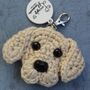 Crocheted Labrador Dog Face Keyring, thumbnail 5 of 6