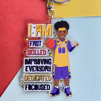 Boys Basketball Keyring/ Bag Charm, 2 of 3