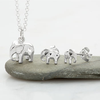 Sterling Silver Elephant Stud Earrings, 8 of 8