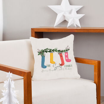 Personalised Traditional Christmas Stocking Cushion, 3 of 3