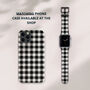 Black And White Gingham Vegan Leather Apple Watch Band, thumbnail 7 of 7