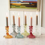 Coloured Cut Glass Candle Stick, thumbnail 1 of 8