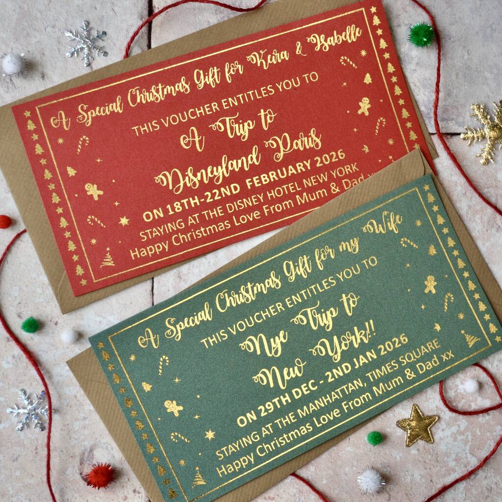 Personalised Gold Foil Special Christmas Gift Voucher, 1 of 4