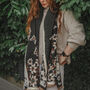 Embroidered Butterfly And Floral Border Pashmina Scarf, thumbnail 1 of 5