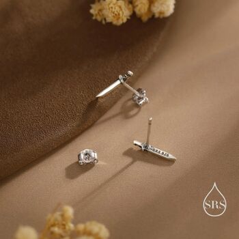 Sterling Silver Tiny Dagger Sword Stud Earrings, 3 of 12