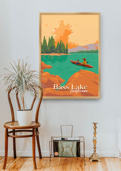 Bass Lake USA Travel Poster Art Print, 5 of 8