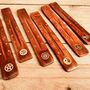 Wooden Incense Stick Holder Brass Design Ash Catcher, thumbnail 1 of 12
