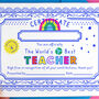 Personalised Best Teacher Certificate Card, thumbnail 2 of 6