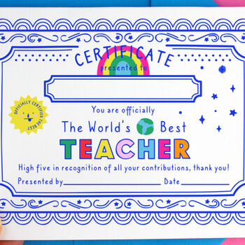 Personalised Best Teacher Certificate Card, 2 of 6