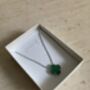 Green Double Sided Clover Silver Necklace, thumbnail 4 of 4
