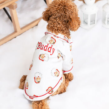 Personalised Dog Santa Christmas Pyjamas, 4 of 12
