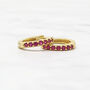 Ruby July Birthstone Small Huggie Hoop Earrings, thumbnail 1 of 4