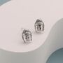 Small Buddha Head Stud Earrings In Sterling Silver, thumbnail 1 of 11