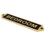 Bedroom Door Sign Plaque Antique Brass Finish, thumbnail 2 of 5