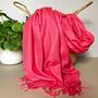 Super Soft Plain Pashmina Tassel Scarf In Candy Pink, thumbnail 1 of 4