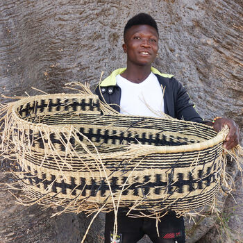 Huntuma: Black Pattern Woven Moses Basket, 4 of 7
