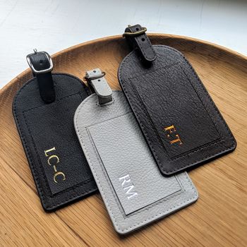 Personalised Foiled Leather Luggage Tag, 2 of 7