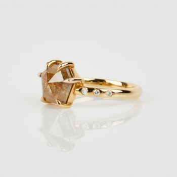 18ct Gold Hexagon Diamond Engagement Ring, 3 of 4