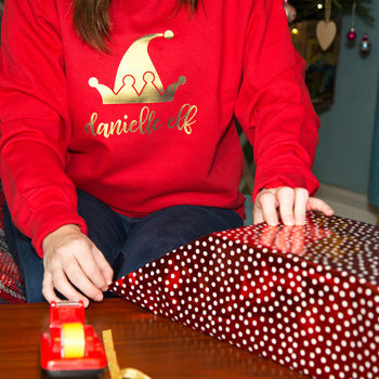 Personalised Elf Christmas Jumper Sweatshirt, 3 of 7