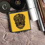 Day Of The Dead Compact Mirror Yellow Black, thumbnail 5 of 10