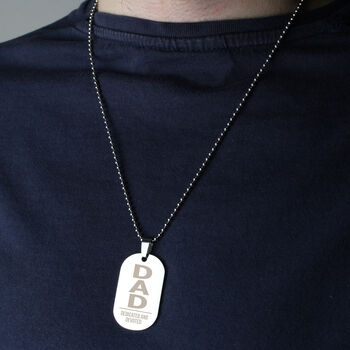 Personalised Dad Steel Dog Tag Necklace Gift, 6 of 8