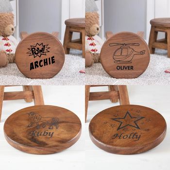 Personalised Car Design Wooden Stool For Children, 4 of 6