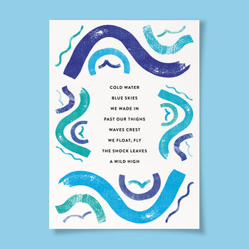 Wild Swimming Poem Greeting Card, 3 of 4
