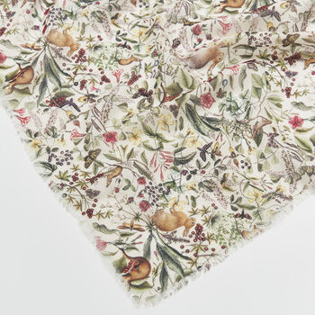 Cream Garden Floral Lightweight Long Scarf, 4 of 7