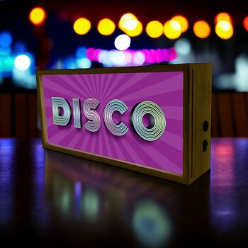 Wooden Light Box Home Disco Fever, 2 of 5