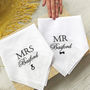 Mr And Mrs Wedding Handkerchief Set, thumbnail 1 of 2