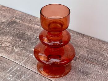 Red Recycled Glass Tealight Candle Holder, 2 of 3