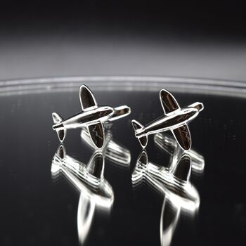 Airplane Cufflinks 316 L Stainless Steel Gift For Pilots And Travellers, 2 of 4