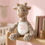 Personalised Born In 2026 Giraffe Teddy Bear 34cm – New Baby, Christening Or 1st Birthday Gift, thumbnail 2 of 9