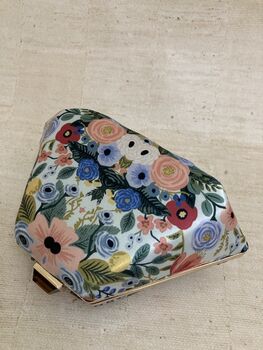 Multicoloured Blue Handcrafted Floral Clutch Bag, 2 of 6