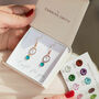 Rose Gold Plated Circle Birthstone Earrings, thumbnail 1 of 8