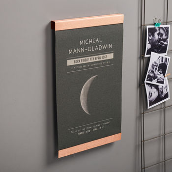Personalised Moon Phase Copper And Canvas Print, 2 of 3