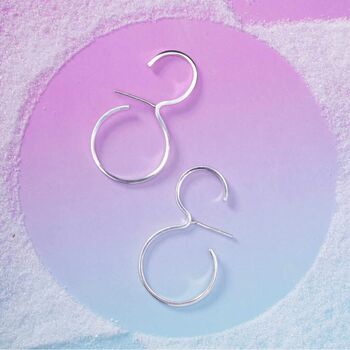Sterling Silver Double Hoop Illusion Earrings, 3 of 6
