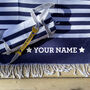 Personalised Cotton Beach Towel And Carrier Strap, thumbnail 6 of 10
