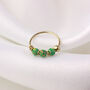 9ct Solid Yellow Gold Triple Opal Helix Nose Ring, thumbnail 6 of 10
