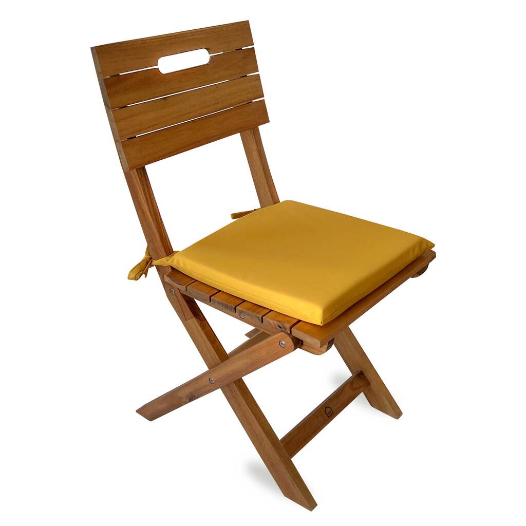 Mustard Yellow Water Resistant Garden Chair Seat Pads By Celina Digby