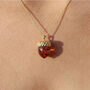 Yellow Gold Plated Baltic Amber Acorn Necklace, thumbnail 4 of 12