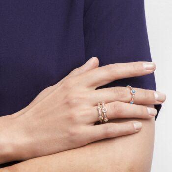 Peridot 18k Rose Gold Plated Stacking Stone Ring, 2 of 4