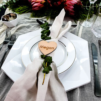Personalised Wooden Heart Place Name Settings, 9 of 9