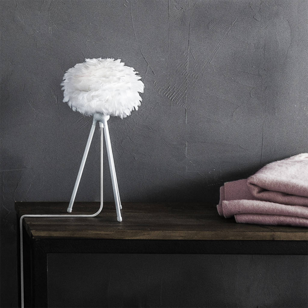 white feather lampshade by primrose & plum