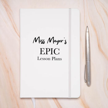 Personalised Teacher Epic Lessons Apple Pu A5 Notebook, 3 of 4