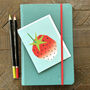 Mini Turquoise Strawberry Greetings Card, thumbnail 3 of 4