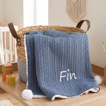 Personalised Soft Pink Cable Knit Blanket, 6 of 12