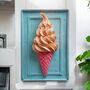 Bright Aluminium Wall Art Ice Cream Cone, thumbnail 5 of 6